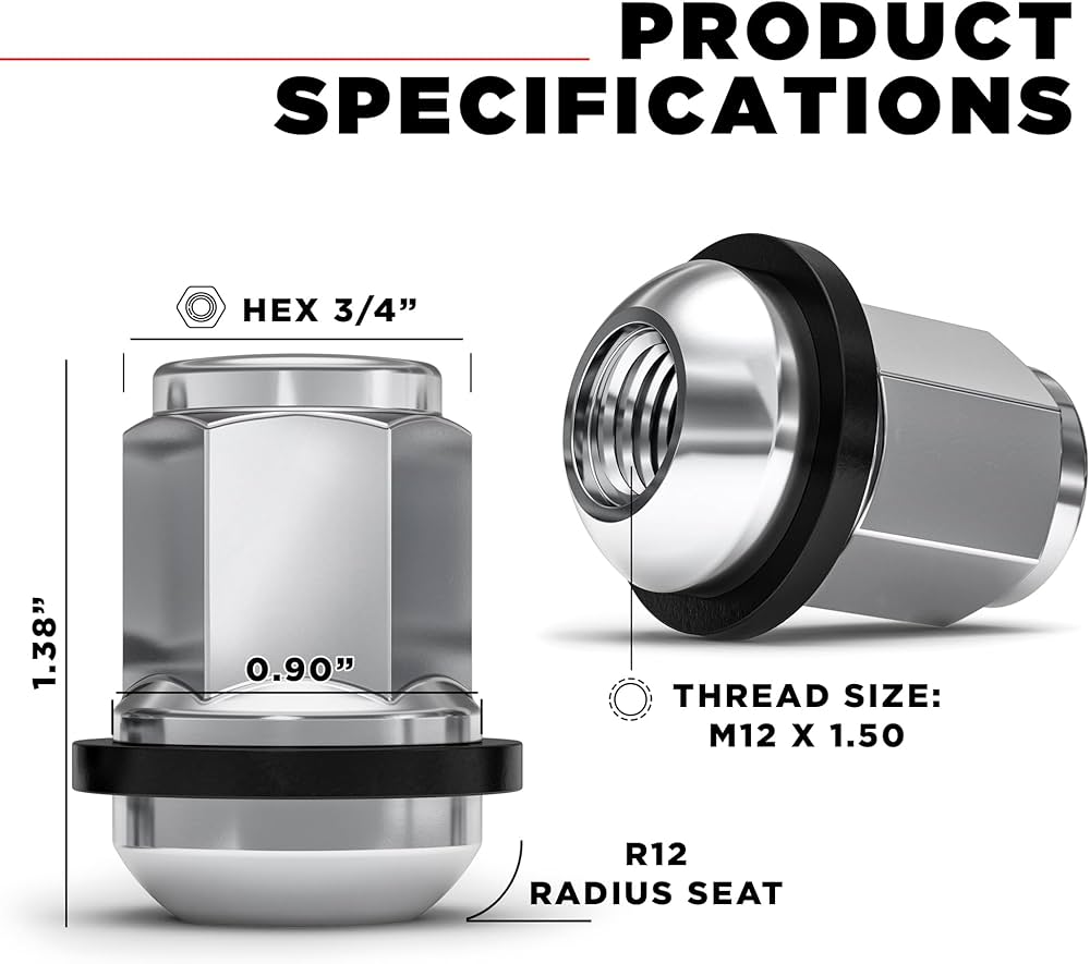 Amazon.com: White Knight M12x1.5 Lug Nuts for Select Honda and